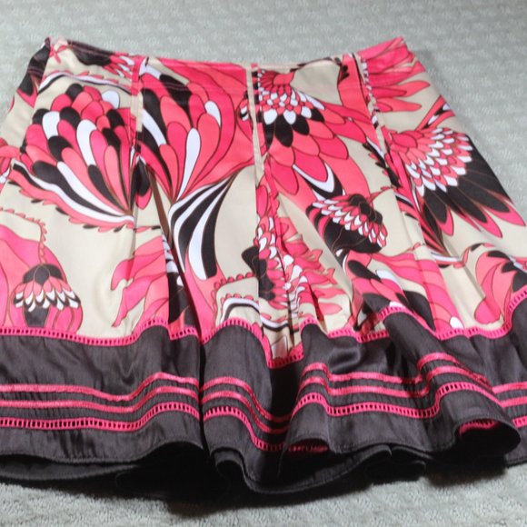 Worthington Brown & Pink Multicolor Pleated Skirt - Picture 2 of 4
